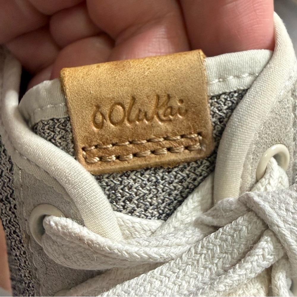 Olukai Gray Canvas Sneakers with Laces Women's 7.5 - Picture 9 of 9